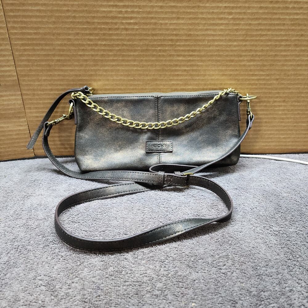 Lucky Brand metallic leather purse with chain b50
